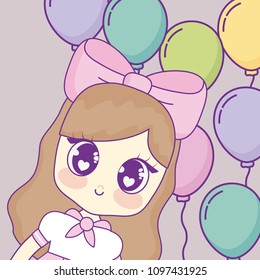 Kawaii anime girl design
