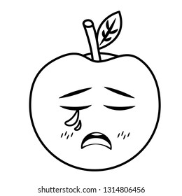 kawaii apple cartoon character