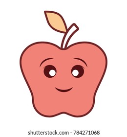 kawaii apple vector illustration