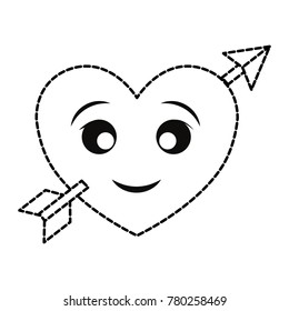 kawaii arrowed heart icon