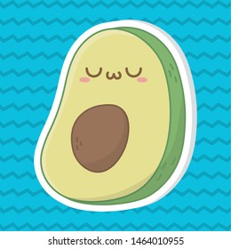 Kawaii of avocado cartoon design