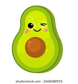 Kawaii avocado fruit - vector illustration	
