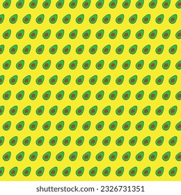 Kawaii avocado on yellow background