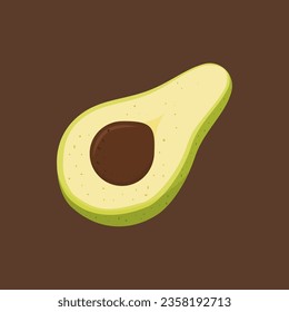 kawaii avocado vector art illustration in falt design