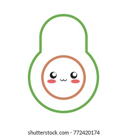 kawaii avocado vector illustration