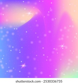 Kawaii Background. Pink Rainbow Invitation. Magic Pattern. Holographic Sparkles Mesh. Purple Pastel Gradient. Blue Abstract Hologram. Fairy Glitter. Party Kawaii Background.
