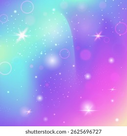 Kawaii Background. Pink Rainbow Pattern. Princess Hologram. Iridescent Mystical Effect. Purple Galaxy Gradient. Blue Fantasy Invitation. Unicorn Glitter. Cute Kawaii Background.