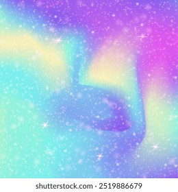Kawaii Background. Pink Unicorn Gradient. Rainbow Hologram. Iridescent Magical Effect. Purple Girlish Pattern. Blue Pastel Invitation. Girl Texture. Dream Kawaii Background.