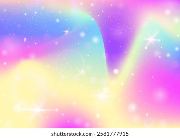 Kawaii Background. Purple Rainbow Pattern. Unicorn Invitation. Fairytale Abstract Effect. Pink Cosmic Gradient. Blue Universe Hologram. Girl Texture. Dream Kawaii Background.