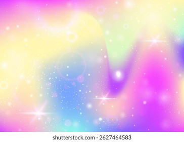 Kawaii Background. Purple Rainbow Pattern. Fairy Invitation. Fairytale Abstract Effect. Pink Colorful Gradient. Lilac Blurred Hologram. Unicorn Backdrop. Stars Kawaii Background.