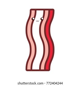 kawaii bacon  vector illustration