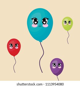 kawaii balloons design