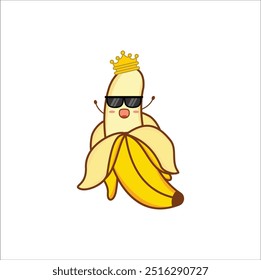 kawaii banana vector illustration design. Eps 10