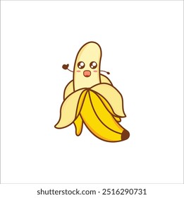 kawaii banana vector illustration design. Eps 10