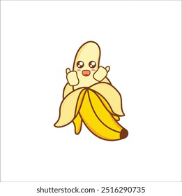 kawaii banana vector illustration design. Eps 10