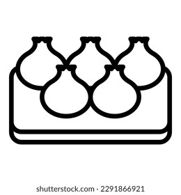 Kawaii baozi icon outline vector. Chinese bao. Steam asian
