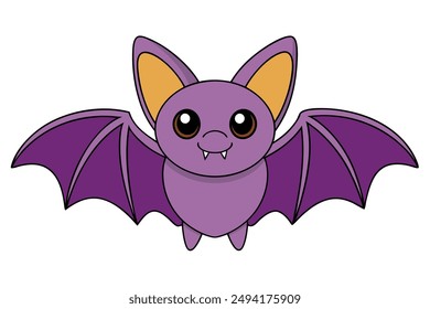 Kawaii Bat - Adorable and Cute Halloween Design
