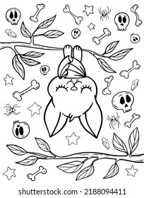 Kawaii Bat Coloring Book Children Coloring Stock Vector (Royalty Free ...