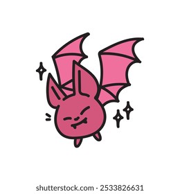 Kawaii Bat Doodle Illustration - 03