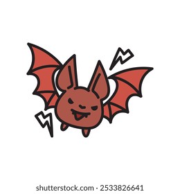 Kawaii Bat Doodle Illustration - 06