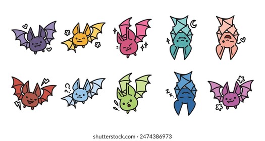 Kawaii Bat Doodle Set Collection