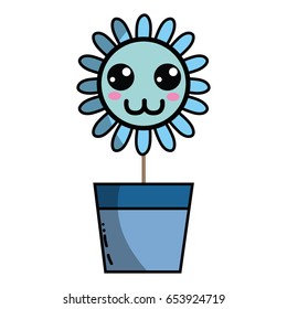 kawaii beauty and happy flower plant