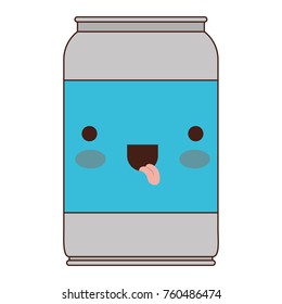 kawaii beer can in colorful silhouette