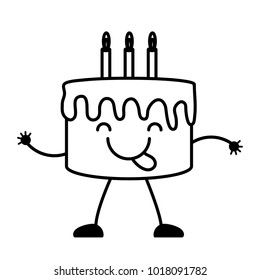 kawaii birthday cake icon