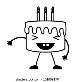 kawaii birthday cake icon