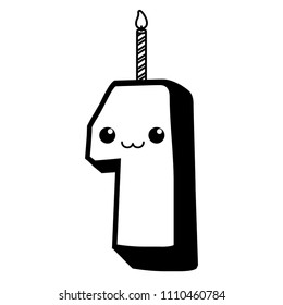 Kawaii birthday candle