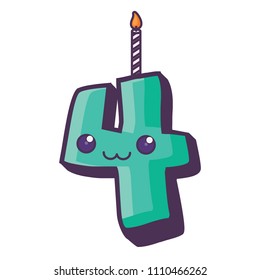 Kawaii birthday candle
