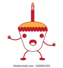 kawaii birthday cupcake icon 