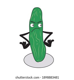 Kawaii Bitter Melon Cute Vector Design