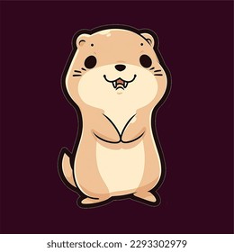 Kawaii black-tailed prairie dog. Anime or cartoon style graphic