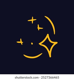 kawaii blink star yellow coloe element doodles stock design