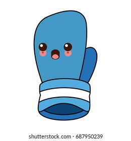 kawaii blue boxing glove sport fight