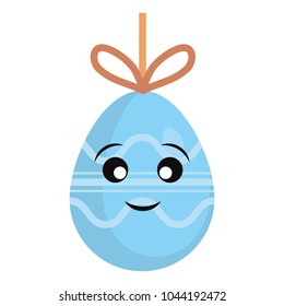 kawaii   blue easter egg design