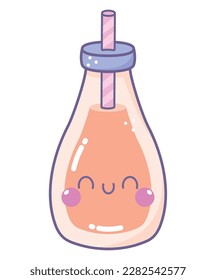 kawaii bottle design over white