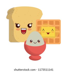 kawaii bread slices design