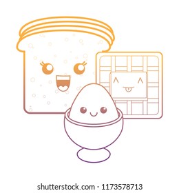 kawaii bread slices design
