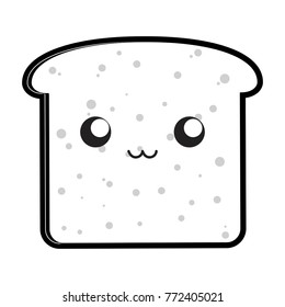 kawaii bread  vector illustration