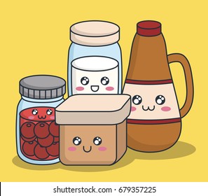 kawaii breakfast food design