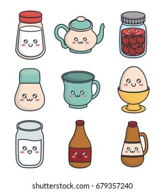 kawaii breakfast food design