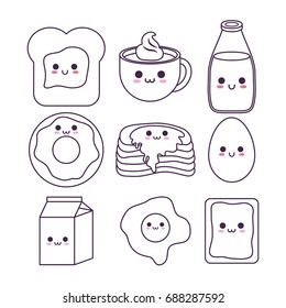 kawaii breakfast food design