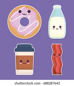 kawaii breakfast food design