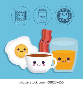 kawaii breakfast food design