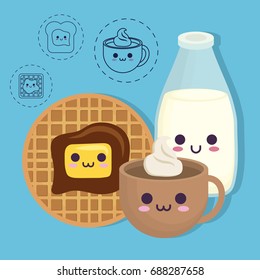 kawaii breakfast food design