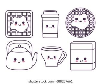 kawaii breakfast food design
