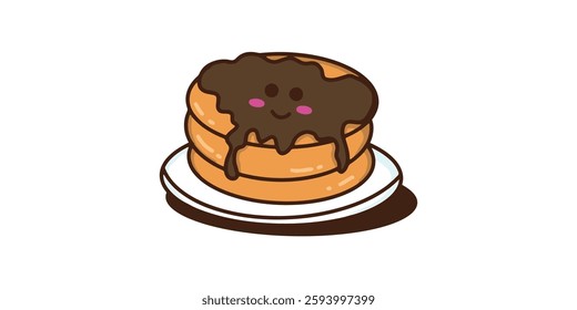 kawaii breakfast illustration vector cartoon