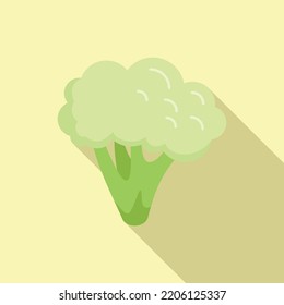 Kawaii brocoli icon flat vector. Vegetable broccoli. Salad plant